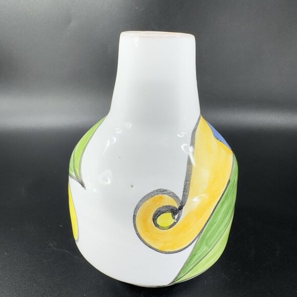 Vintage Venetian Studio Art Pottery Vase Vessel Hand Painted Italian Pottery VTG - Picture 10 of 12